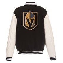 NHL Vegas Golden Knights Reversible Fleece Jacket PVC Sleeves Embroidered Logos - $134.99