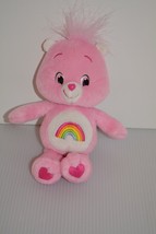 TCFC Care Bears Cheer Bear Pink Rainbow 2007 Plush Stuffed Animal 8&quot; Lovey Toy  - £11.59 GBP