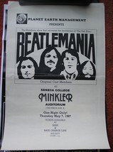 Beatlemania 1987 Ticket Stub &amp; Poster Planet Earth Minkler Auditorium To... - £31.85 GBP
