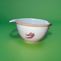 Vtg Pottery Mixing Bowl USA Taos Treasure Craft Chili Pepper Pourable La... - $39.99