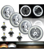 5-3/4&quot; White SMD Halo Angel Eye Crystal Headlight &amp; 6k 4000LM LED Bulb S... - £258.10 GBP