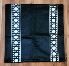 William Sonoma BLACK VELVET Embroidered Pillow Cover SAMPLE 20x20 Never Used 480 - $39.00