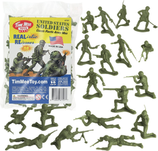 Timmee Plastic Army Men - OD Green 48Pc Toy Soldier Figures - Made in USA - £17.59 GBP