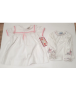 Vtg Mayfair Pink and White Baby Dress 24 Mo And Oshkosh B&#39;Gosh Baby Shir... - $24.90