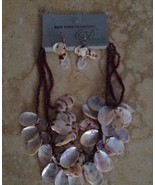 Set of Shell Necklace &amp; shell earrings - £19.66 GBP