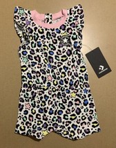 CONVERSE Leopard Ruffled Romper Baby Infant Girls 12 Months 12M NEW - $12.99