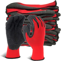 Evridwear Crinkle Latex Rubber Hand Coated Safety Work Gloves for Men Women Gene - £24.95 GBP