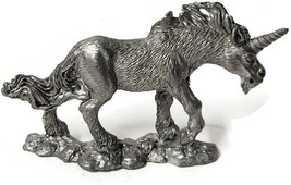 2.5&quot; Pewter Unicorn Figure detailed very well Vtg. Unmarked - £7.93 GBP