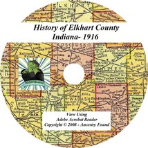 1916 History &amp; Genealogy of ELKHART County Indiana IN - £4.58 GBP