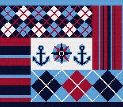 Pepita Needlepoint Canvas: Argyle Nautica, 12&quot; x 10&quot; - £66.43 GBP+