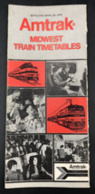 Vintage 1976 Amtrak Midwest Train Timetables April 25 w/ Map - $12.19