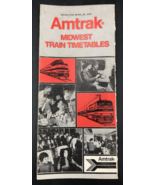 Vintage 1976 Amtrak Midwest Train Timetables April 25 w/ Map - £9.54 GBP