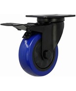 3664 Blue Diamond TPU Wheel Caster, 4-in. D, Foot Activated Total Lock B... - $38.62 CAD