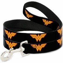 Wonder Woman Logo Black Dog Leash by Buckle-Down - $19.55
