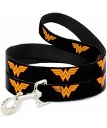 Wonder Woman Logo Black Dog Leash by Buckle-Down - £18.04 GBP
