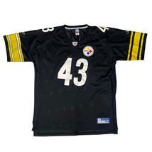 Reebok OnField Troy Polamalu 43 Pittsburgh Steelers Sz 60 Black Jersey Sewn Flaw - $48.35