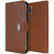 GOOSPERY Rich Diary Leather Wallet Case for iPhone 12/12 Pro 6.1&quot; BROWN - £6.84 GBP