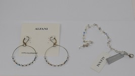 Alfani Crystallized With Swarovski Silver Tone Bracelet &amp; Earrings - £31.45 GBP