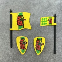 Playmobil Castle Assault &amp; Siege Tower Flags/ Shields from 3123-One brok... - £6.04 GBP