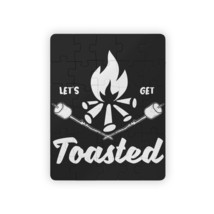 Personalized Kids Puzzle: 30-Piece Black and White&quot;Let&#39;s Get Toasted&quot; Campfire D - £18.11 GBP