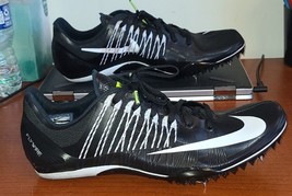 Nike Zoom Flywire Track Shoes Men&#39;s 11.5N Black/White metal cleats Racin... - $538.65 MXN