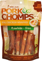 Pork Chomps Premium Real Chicken Wrapped Twists Mini 72 count (6 x 12 ct) Pork C - £39.64 GBP