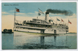 Steamer City of Toledo 1910c postcard - £5.45 GBP
