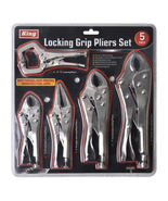 Locking Pliers Vice Grip 5 Piece Assorted Tools Vise Jaw Clamp Hand Tool... - $24.10