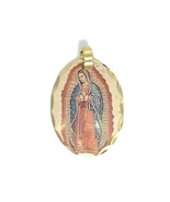 Virgen de Guadalupe Pendant 14k Gold Plated Medal with 20 Inch Chain Mexico - $13.86