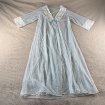 VTG 60s Gilead Light Baby Blue Chiffon Lace Robe Nightgown Peignoir Size 38 - $53.90