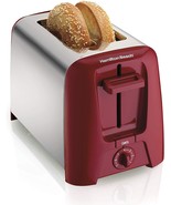 Hamilton Beach Cool Wall 2-Slice Electric Toaster, Chrome &amp; Red - £27.36 GBP