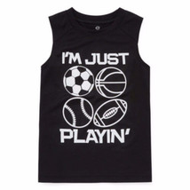 Okie Dokie Boys Muscle T-Shirt Just Playing Black  Size 3T Sports New - $8.98