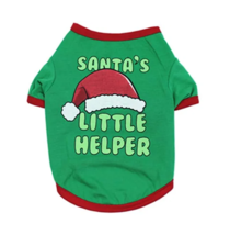 NEW Santa&#39;s Little Helper Christmas Pet Tee XS dog or cat holiday t-shirt green - £6.35 GBP