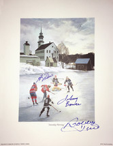 Signed Johnny Bower, Guy Lafleur, Bobby Hull, Litho - Montreal, Chicago, Toronto - £103.91 GBP