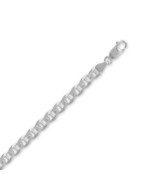 Authentic 925 Sterling Silver 6mm Flat Marina Chain Necklace 20&quot; 22&quot; 24&quot; - $128.00+