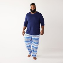 Big &amp; Tall Jammies For Your Families Blue Fairisle Pajama Set Men&#39;s Size... - £14.55 GBP