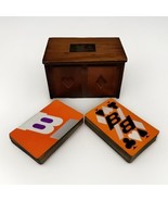 Vintage Antique Playing Cards Wood Storage Case Box &amp; Cards Cabinet Braniff - $22.20