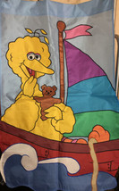 Vintage Sesame Street Big Bird On Boat Heavy Duty Yard Flag Indoor Wall ... - £16.59 GBP