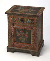 18" Dark Brown Solid Wood Frame Accent Cabinet With Two Drawers - $10,666.92 MXN