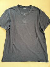 Vince Men’s Henley T-Shirt Black Large 100% Cotton 3-Button Placket Made... - $23.76