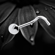 925 Sterling Silver Nose Stud Screw Pin Polished Round Design Minimalist  - $8.81