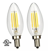 Sunbeam 4.5W LED E12 Candelabra B11 Light Bulb Filament 350 Lumens Clear 2 Bulbs - £7.47 GBP