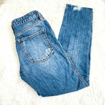 Free People Button Fly Distressed Skinny Blue Jeans Size 24 - $29.69