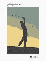 Pepita Needlepoint Canvas: Golfing Silhouette, 7&quot; x 10&quot; - £40.06 GBP+