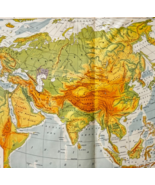 1898 Map Eurasia Europe Asia Victorian Physical Southeast Asia Print DWXX1 - $39.99