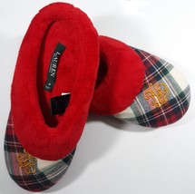 Lauren Ralph Lauren Womens Medium Brushed Plaid Comfy Christmas Holiday Slippers - £54.68 GBP