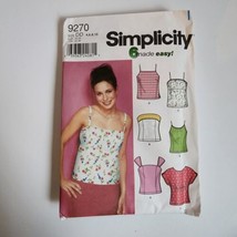 Simplicity Sewing Pattern Misses Tops Various Sleeves 9270 Size DD 4 6 8 10 - £3.89 GBP