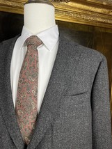 Sartoria Partenopea Napoli 46L Italian Made Gray Heather 100% Wool 2Btn Blazer - £215.23 GBP