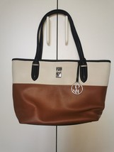 VTG Nine West Faux Leather Handbag Brown/White/Black - $12.99