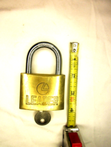 Leader 3.5&quot; Large Padlock Brass Hardened Steel 1 3/8&quot; Opening - £11.15 GBP